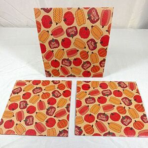 Lot of 3 Fall Pumpkin Give Thanks Collapsible Gift Boxes Thanksgiving 9x6